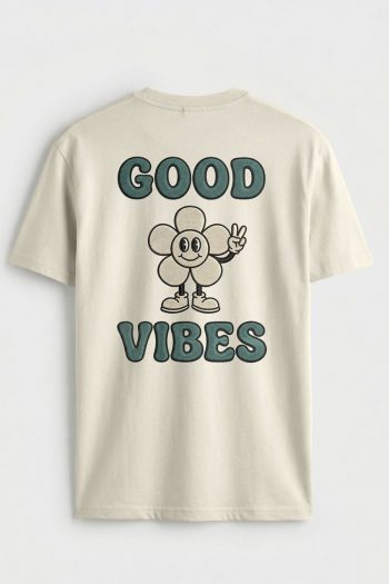 Good Vibes Daisy,T-Shirt σε Εκρού Χρώμα