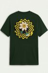 Checkered Daisy Smile, Μπλούζα T-Shirt σε Πράσινο Χρώμα
