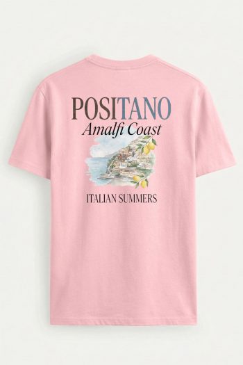 Positano Coast Painting,T-Shirt σε Ροζ Χρώμα