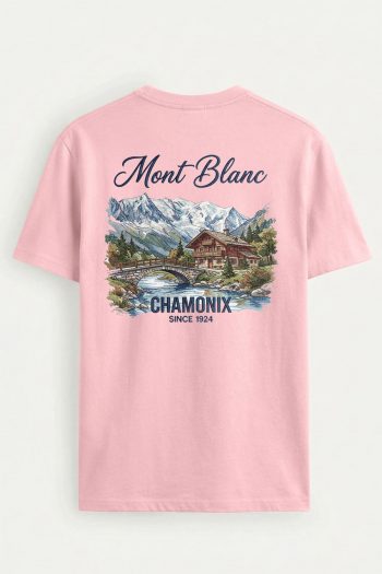 Mont Blanc Landscape,T-Shirt σε Ροζ Χρώμα