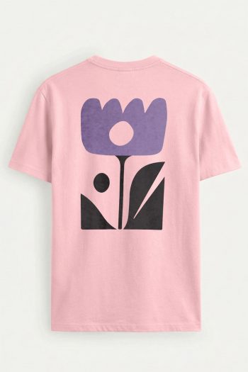 Abstract Flower Icon,T-Shirt σε Ροζ Χρώμα