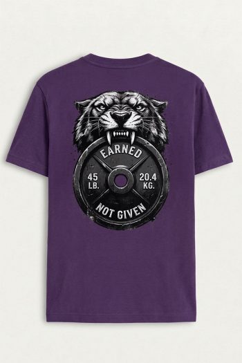 Tiger Weight Plate,T-Shirt σε Μωβ Χρώμα