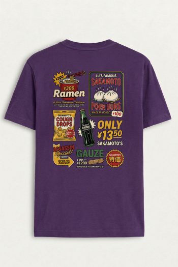 Ramen Poster Collage,T-Shirt σε Μωβ Χρώμα