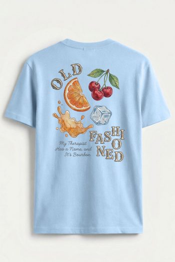 Old Fashioned Fruit Collage,T-Shirt σε Γαλάζιο Χρώμα