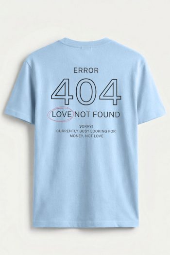 Error Love Not Found,T-Shirt σε Γαλάζιο Χρώμα