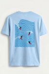 Surfers Line Wave,T-Shirt σε Γαλάζιο Χρώμα