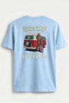 Oceanside Red Beach Van Back,T-Shirt σε Γαλάζιο Χρώμα
