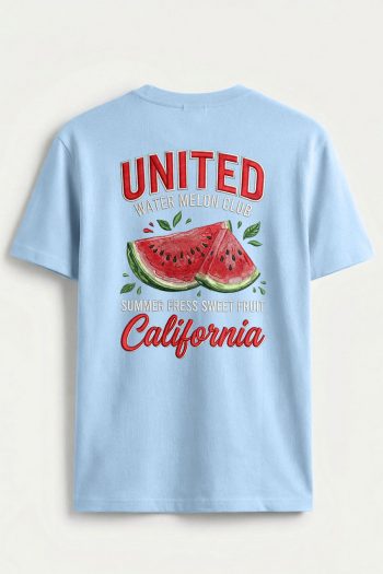 Watermelon Club Poster,T-Shirt σε Γαλάζιο Χρώμα