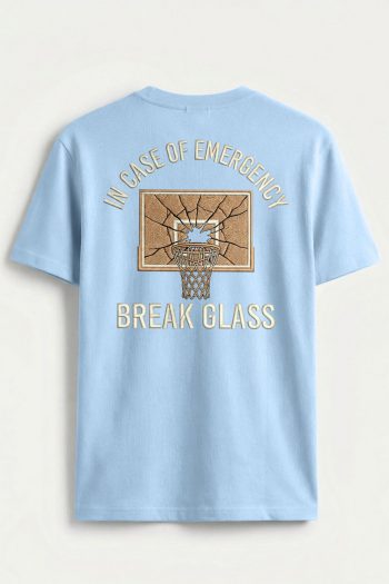 Emergency Basketball Hoop Golden,T-Shirt σε Γαλάζιο Χρώμα