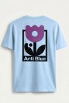 Anti Blue Flower Mark,T-Shirt σε Γαλάζιο Χρώμα