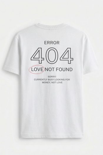 Error Love Not Found,T-Shirt σε Λευκό Χρώμα
