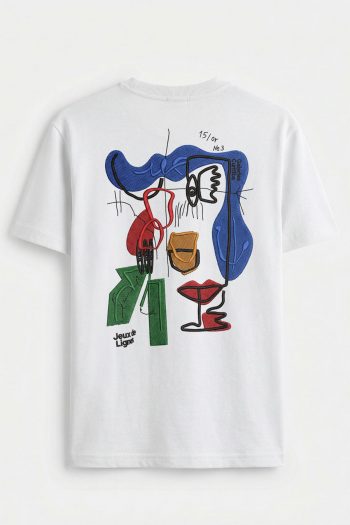 Abstract Cocktail Face,T-Shirt σε Λευκό Χρώμα