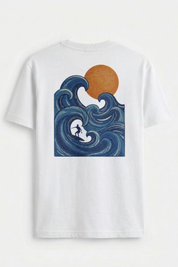 Blue Wave Sun,T-Shirt σε Λευκό Χρώμα