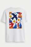 Bold Floral Abstract,T-Shirt σε Λευκό Χρώμα