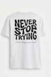 Tonal Never Stop Trying,T-Shirt σε Λευκό Χρώμα