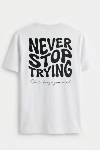 Tonal Never Stop Trying,T-Shirt σε Λευκό Χρώμα