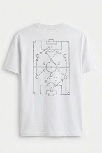 Football Strategy Diagram,T-Shirt σε Λευκό Χρώμα