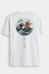Japanese Wave Circle,T-Shirt σε Λευκό Χρώμα