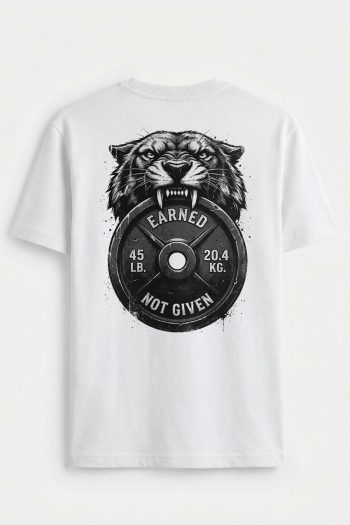 Tiger Weight Plate,T-Shirt σε Λευκό Χρώμα
