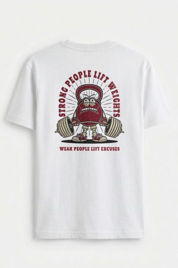 Weightlifting Mascot,T-Shirt σε Λευκό Χρώμα