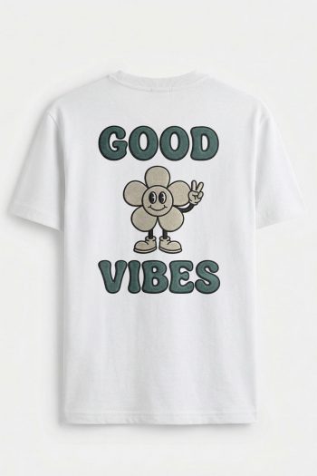 Good Vibes Daisy,T-Shirt σε Λευκό Χρώμα