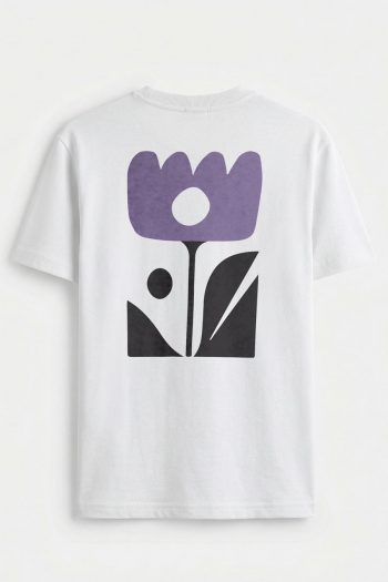 Abstract Flower Icon,T-Shirt σε Λευκό Χρώμα