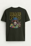 Peace Monkey Portrait,T-Shirt σε Χακί Χρώμα