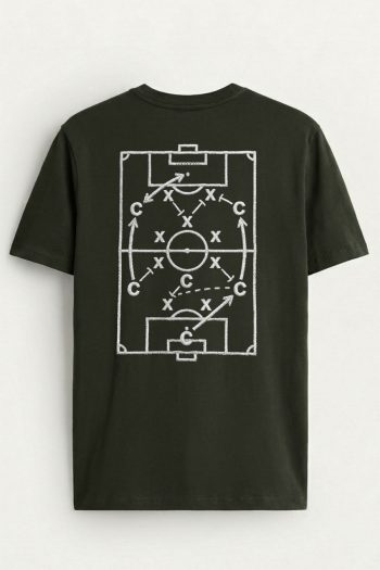 Football Strategy Diagram,T-Shirt σε Χακί Χρώμα