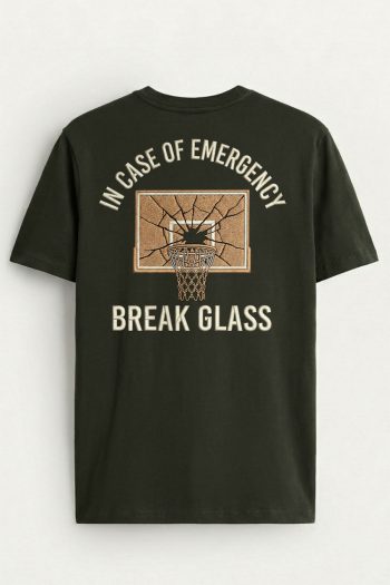 Emergency Basketball Hoop Golden,T-Shirt σε Χακί Χρώμα