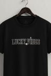 Lucky Vibes Moment,T-Shirt σε Μαύρο Χρώμα