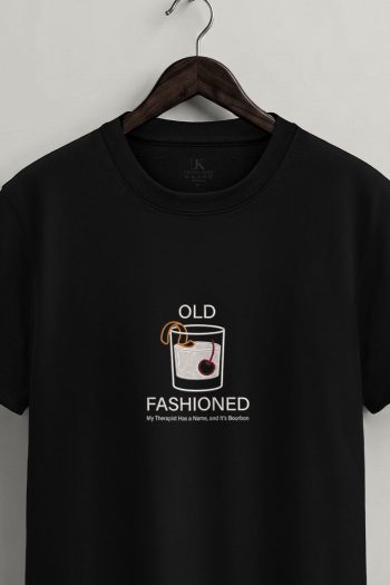 Old Fashioned Centered,T-Shirt σε Μαύρο Χρώμα
