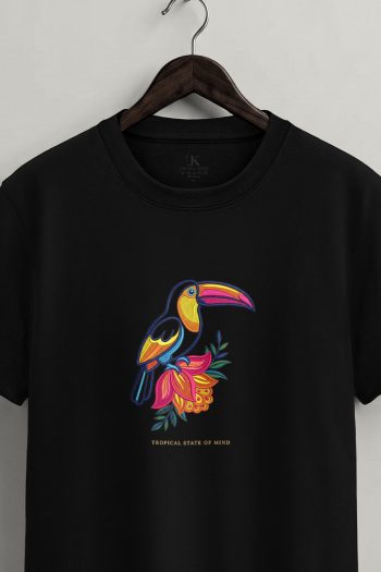 Tropical Toucan,T-Shirt σε Μαύρο Χρώμα