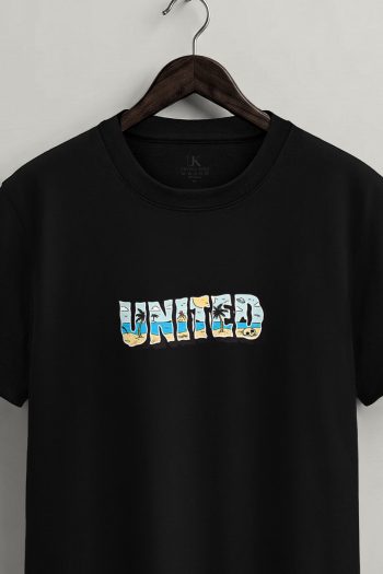 Patchwork United,T-Shirt σε Μαύρο Χρώμα