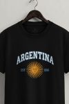 Argentina Sun Crest,T-Shirt σε Μαύρο Χρώμα