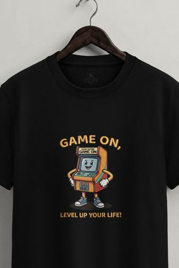 Game On Robot,T-Shirt σε Μαύρο Χρώμα