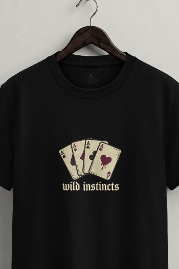 Wild Instincts Cards,T-Shirt σε Μαύρο Χρώμα