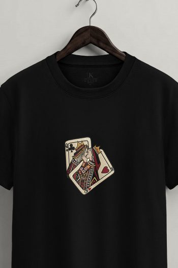 Vintage Card Stack,T-Shirt σε Μαύρο Χρώμα
