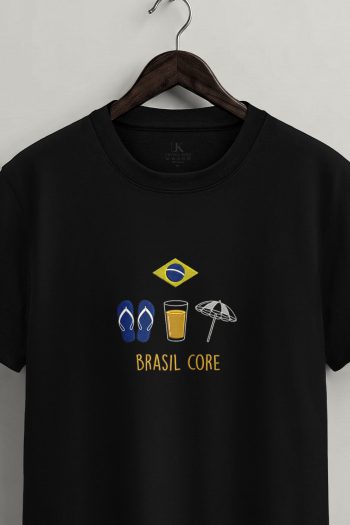 Brazil Beach Core,T-Shirt σε Μαύρο Χρώμα