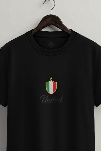Italia Token Centered,T-Shirt σε Μαύρο Χρώμα