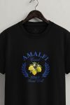 Amalfi Lemon Centered,T-Shirt σε Μαύρο Χρώμα