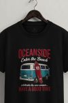 Oceanside Blue Beach Van,T-Shirt σε Μαύρο Χρώμα