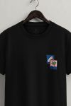 Palm Postcard Badge,T-Shirt σε Μαύρο Χρώμα
