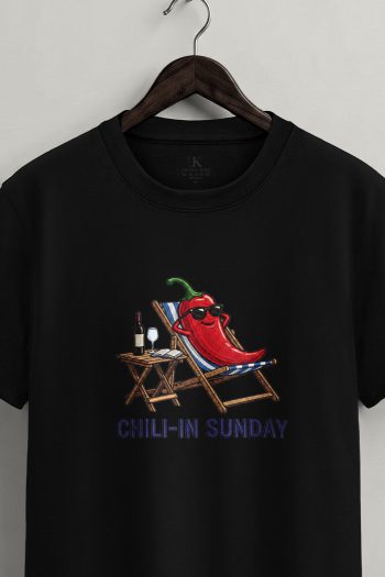 Chill Sunday Chair,T-Shirt σε Μαύρο Χρώμα