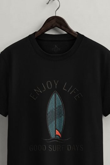 Blackout Surf Days,T-Shirt σε Μαύρο Χρώμα