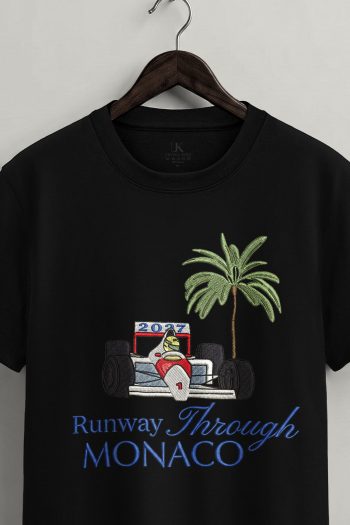 Monaco Road Trip,T-Shirt σε Μαύρο Χρώμα