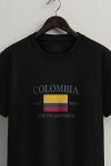Colombia Flag,T-Shirt σε Μαύρο Χρώμα