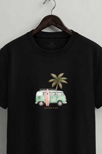 Palm Camper,T-Shirt σε Μαύρο Χρώμα