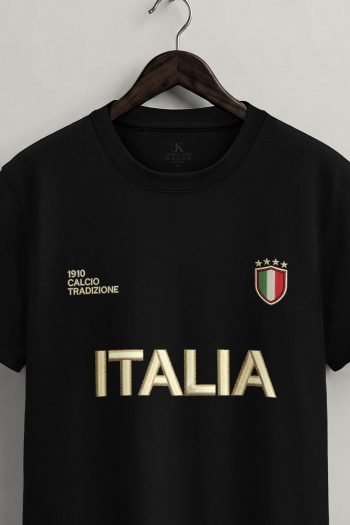 Italia Varsity,T-Shirt σε Μαύρο Χρώμα