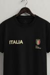 Italia Crest Badge,T-Shirt σε Μαύρο Χρώμα