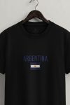 Argentina Flag,T-Shirt σε Μαύρο Χρώμα